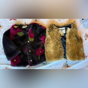 OshKosh B'gosh Kids Faux Fur Vest - and floral jacket